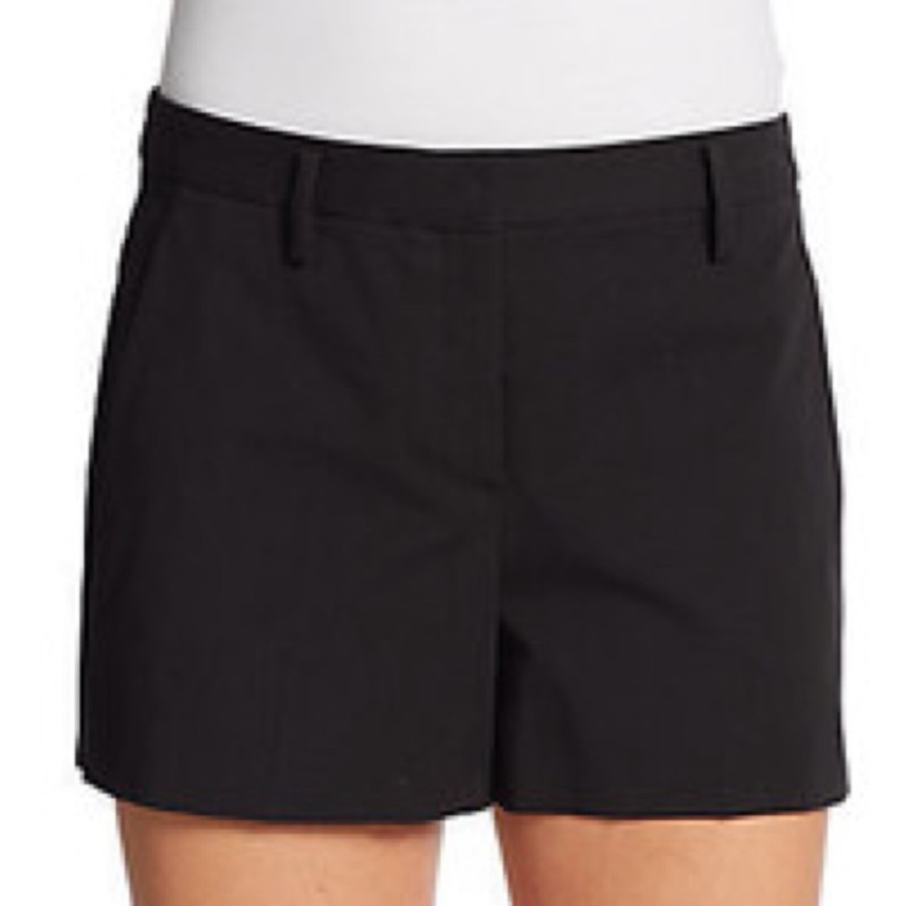 [THEORY] Kasim Checklist Stretch Cotton Shorts in Black